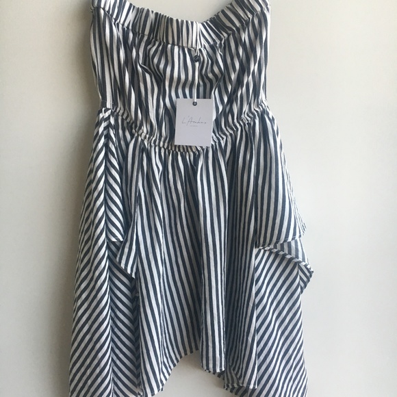 NWT L'Academie x REVOLVE Strapless Hanky Hem Dress - Picture 2 of 8